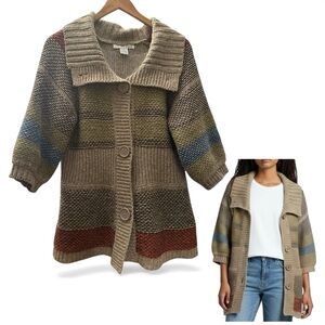 RXB Wool/Acrylic Blend Knit Cardigan with Button Front and Shawl Collar